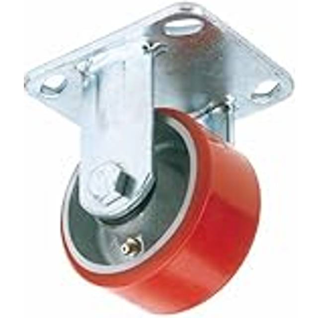 Draper 100mm Dia. Fixed Plate Fixing Heavy Duty Polyurethane Wheel - S.w.l. 250Kg 65525 - One Size