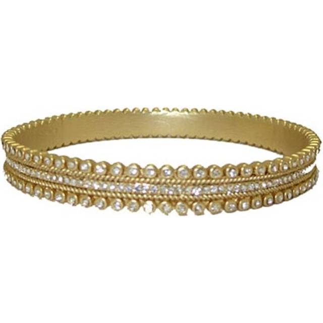 Designer Jewelry 9516G Gold MX Signature Bangle Bracelet set w Cz's