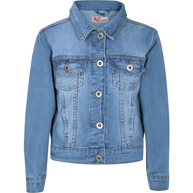 (3-4 Years, Light Blue) Kids Jean Denim Jacket Coats For Girls Age 3-13