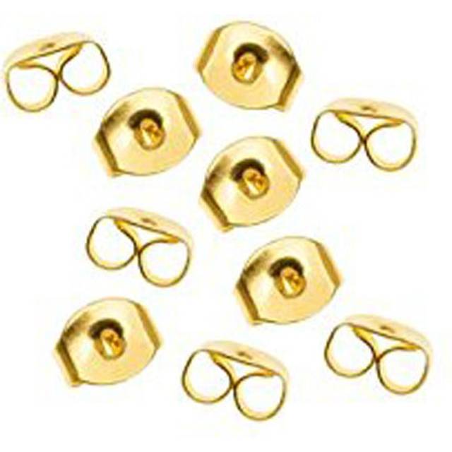 X10 earrings gold metal friction butterfly stud stoppers findings post push back