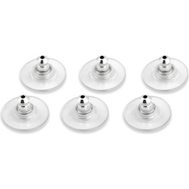 X10 earrings silver metal plug stud stoppers findings post back backs backing