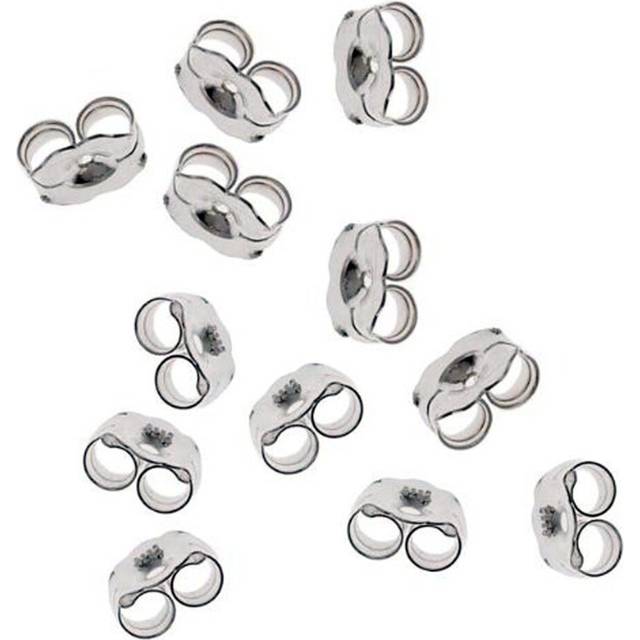 x10 earrings silver metal friction butterfly stud stoppers findings post back