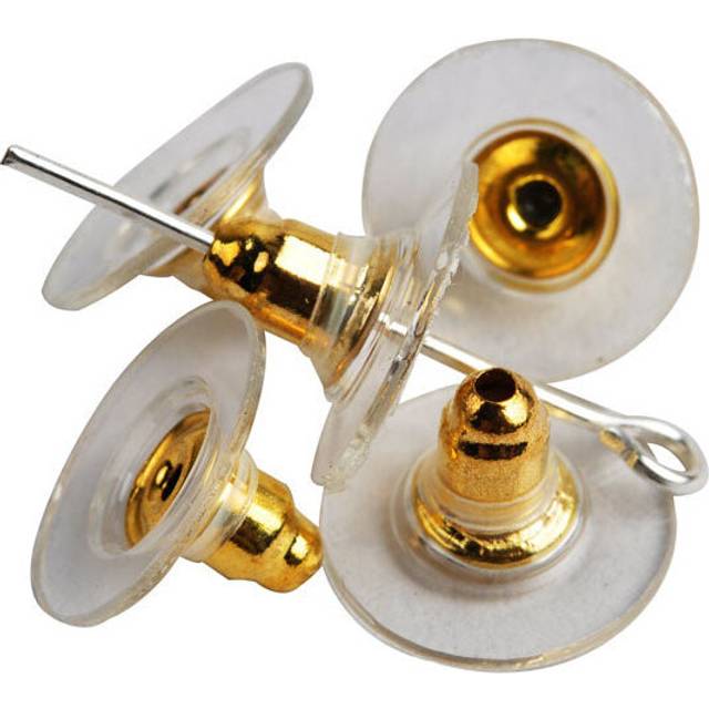 X10 earrings gold metal plug stud stoppers findings post back backs backing