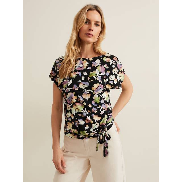 Phase Eight Women's Maddie Watercolor Top - Black/Multi - 12