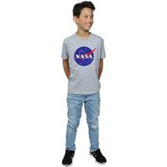 (12-13 Years, Sports Grey) NASA Boys Insignia Logo T-Shirt