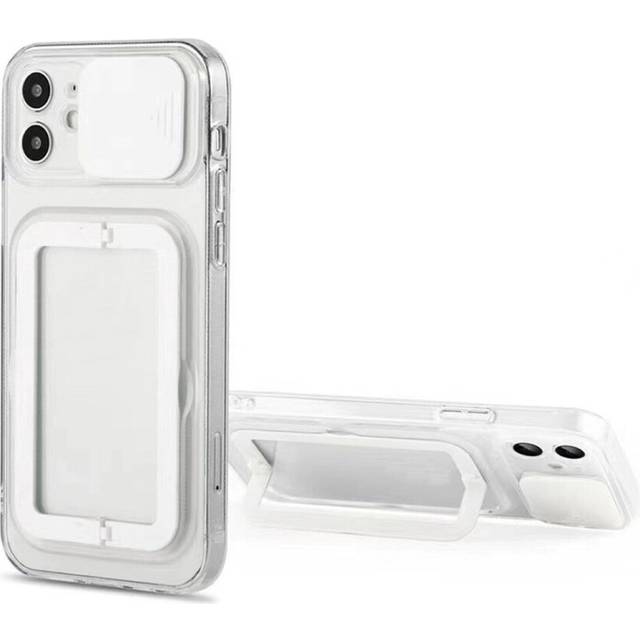 Case for iphone 13 pro max in white with camera lens protection square stand