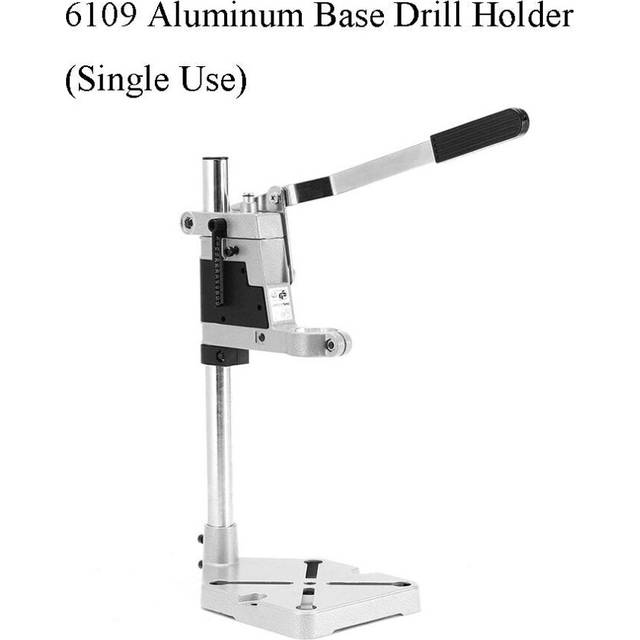 (Type B: 6109 Aluminum Base Drill Holder(single head)) Electric Drill Bracket 400mm Single/Double Head Drilling Holder Grinder Rack Stand Clamp Bench