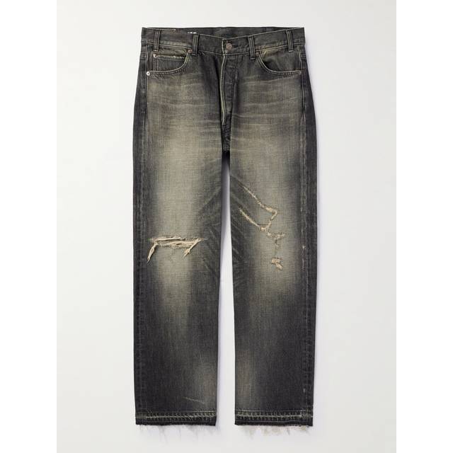 CELINE HOMME - Wesley Straight-Leg Distressed Jeans - Men - Black - UK/US 28