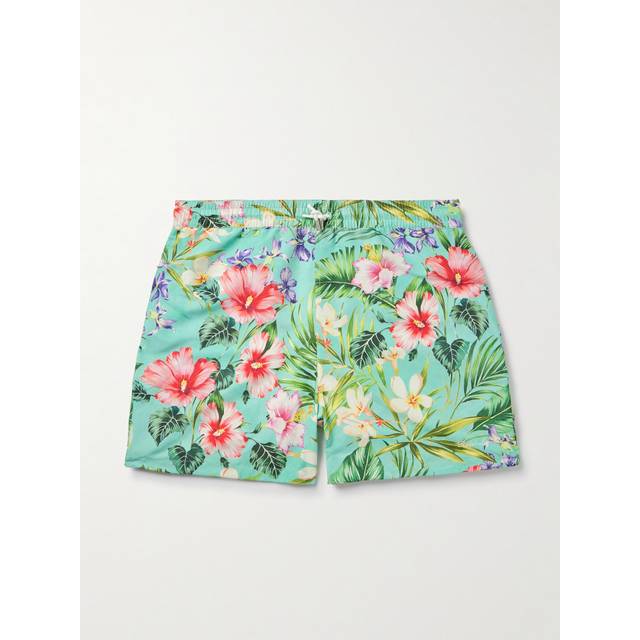 Ralph Lauren Purple Label - Amalfi Straight-Leg Mid-Length Floral-Print Swim Shorts - Men - Blue - L