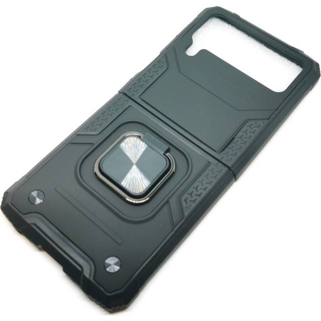 Case for samsung z flip 4 luxury pu leather flip wallet black