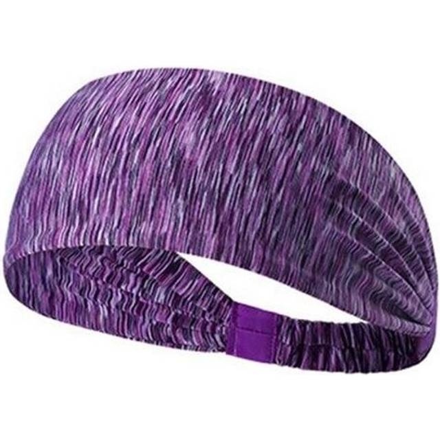 (Purple) Women Sports Yoga Sweatband Elastic Running Headwrap Home Gym Fitness Exercise