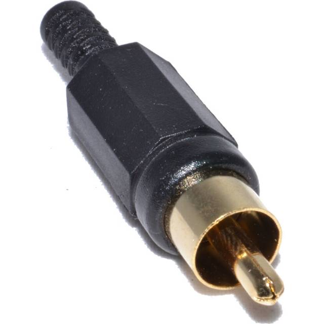 kenable Phono Gold Plug End Black Solderable Connection Male [10 PACK]