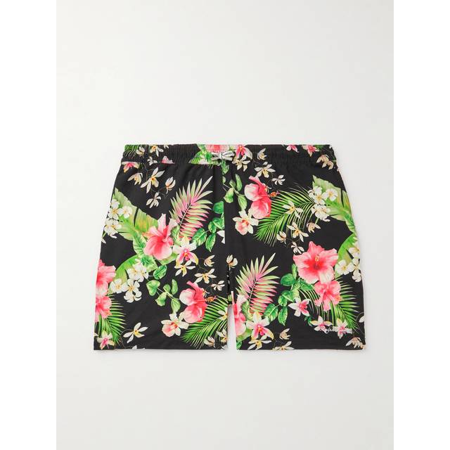 Ralph Lauren Purple Label - Amalfi Straight-Leg Mid-Length Floral-Print Swim Shorts - Men - Black - M