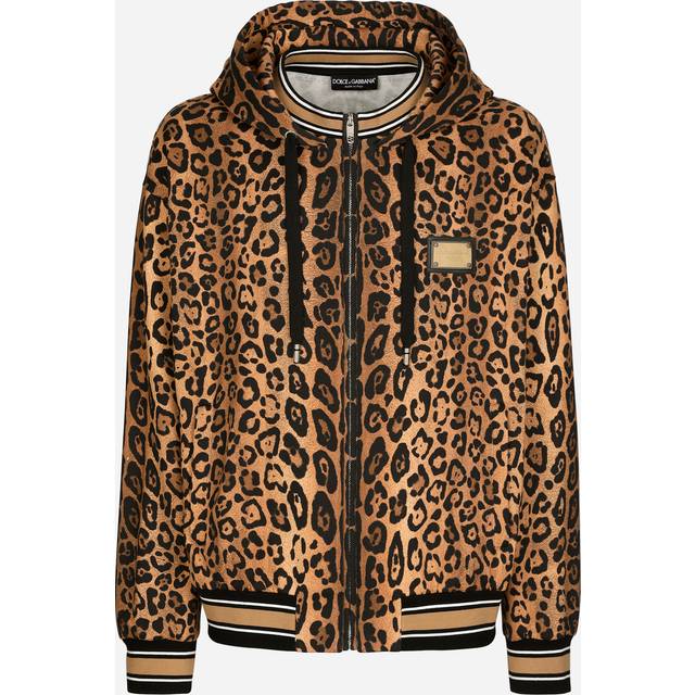 Dolce & Gabbana Hoodie With Leopard-print Crespo And Tag - Man Sweatshirts Print 50