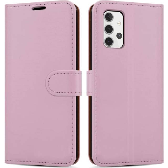 (Rose Gold) For Samsung A12 Wallet Case PU Leather Wallet Flip Phone Case