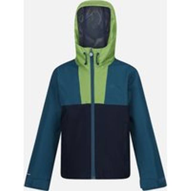 (13 Years, Piquant Green/Moroccan Blue/Navy) Regatta Childrens/Kids Hanleigh Waterproof Jacket