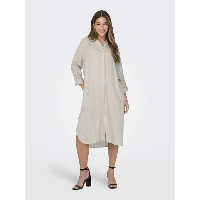 ONLY Onltokyo L/S Linen Blend Dress Pnt Noos |Kräm |XS