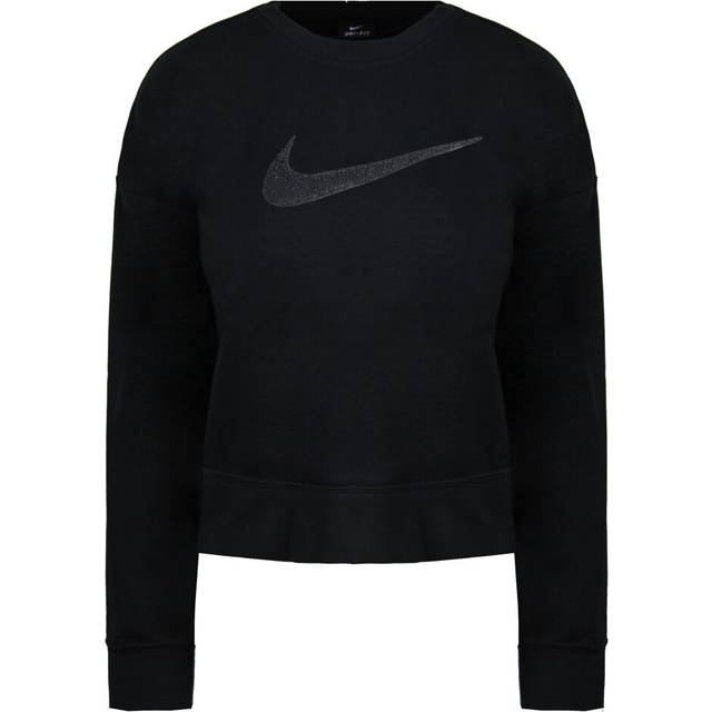 Nike Dri-Fit Oversized Long Sleeve Crew Neck Black Womens Sweatshirt CU5507 010 Cotton - Size Medium