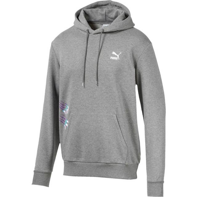 Puma Claw Pack Hoody Long Sleeve Grey Mens Pullover Cotton Jumper 595756 03 - Size Large
