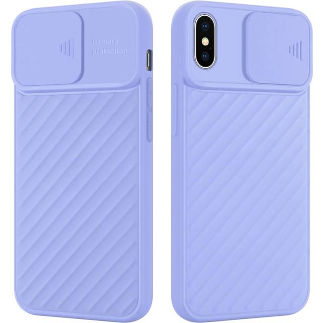 (Purple) Cadorabo case for Apple iPhone X / XS TPU silicone cover camera protection Display Saver Display Protection