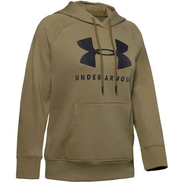 Under Armour Womens Rival Fleece Sportstyle Graphic Hoodie 1348550 331 - Khaki Cotton - Size Small