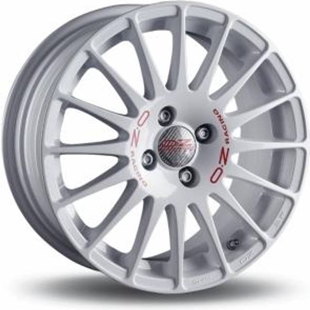 OZ Racing Superturismo WRC Alloy Wheels In Race White Red Lettering Set Of 4 - 17x7 Inch ET42 4x108 PCD 75mm Centre Bore White Red Lettering, White