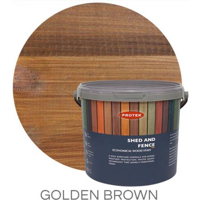 Protek Shed and Fence Stain - Golden Brown 5 Litre