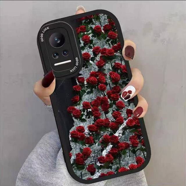 (D, iPhone13) iPhone Series Painted Rose Protective Phone Case