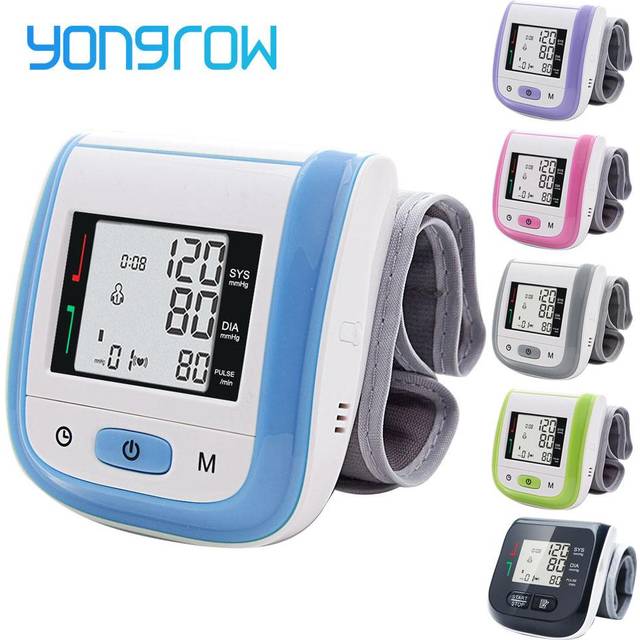 Yongrow automatisk handledsblodtrycksmätare med digital LCD-skärm och justerbar handledsmanschett grön