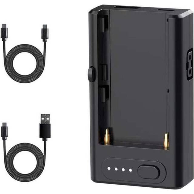 NP-F Battery Charger with 21W Type-C PD Input USB-A/ D-tap/ Type-C PD Outputs 1/4 Inch Screw Hole black
