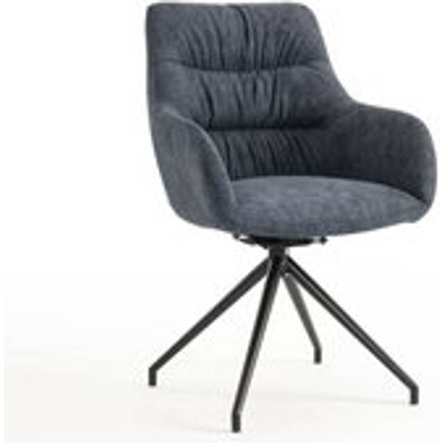 Eva modern velvet dining chair padded seat swivel w arms metal legs kitchen