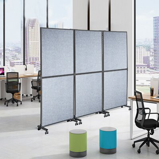 Vevor LDSGYPF7266SPDHS1V0 72 x 66 in. Wall Office Divider, Light Gray - Pack of 3