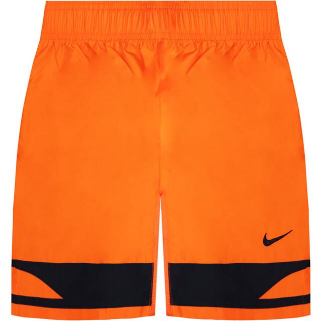 Nike Mens Logo Kids Orange/Black Shorts - Size Small