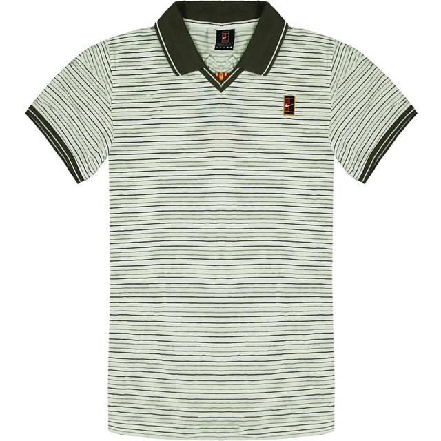 Nike Dri-Fit Striped Polo Shirt Short Sleeve Womens Tennis Sport Top 240723 100 - Multicolour Cotton - Size Small