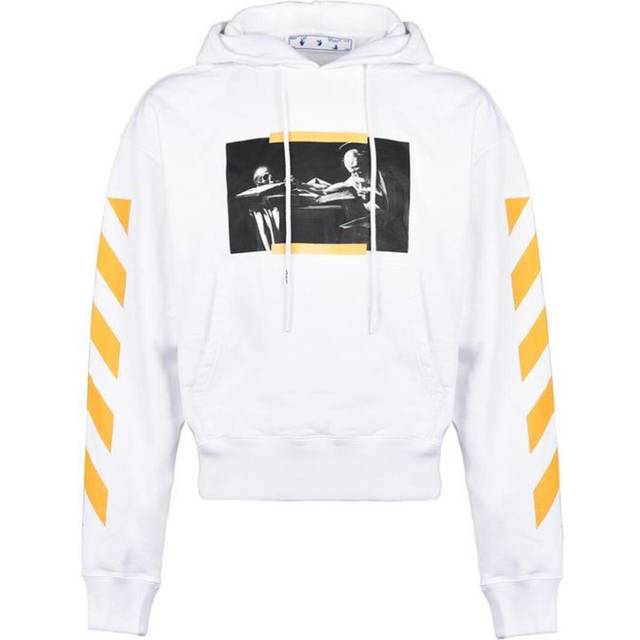 Off-White Mens Carav Painting Over White Hoodie - Size X-Small