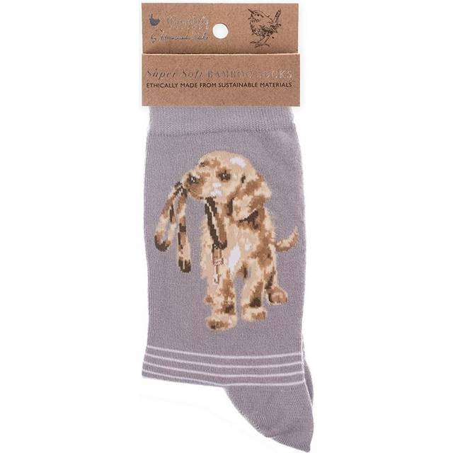 Super Soft Hopeful Labrador Puppy Bamboo Socks - Wrendale Antibacterial One Size