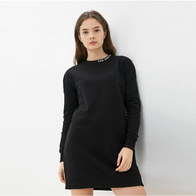 The north face womens w zumu crew sweat dress warm long black sweatshirt