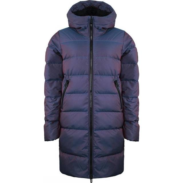 Under Armour ColdGear Navy Blue Womens Iridescent Parka Hooded Coat 1365812 422 Nylon - Size Small