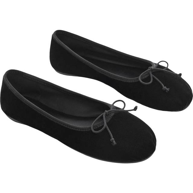 Black Ballet Flats with Bow Detail (3)
