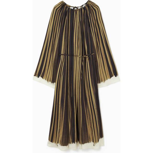 Trompe-L'ail Belted Shirt Dress - Beige - 34