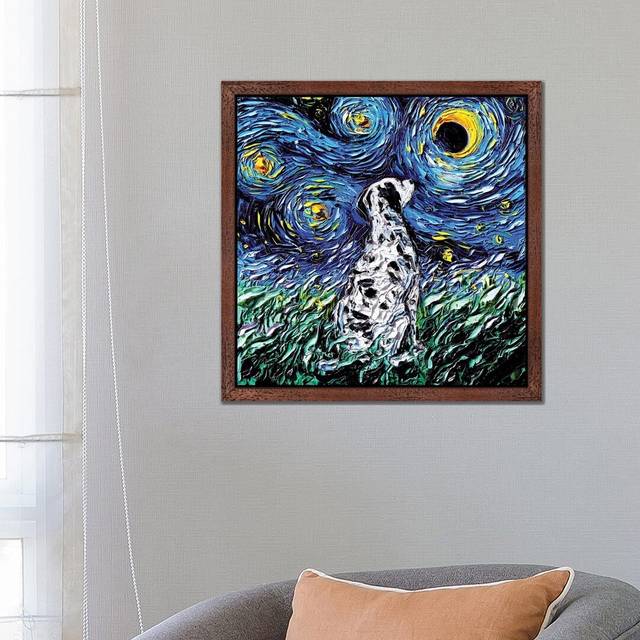 Dalmatian Night by Aja Trier - Painting Print on Canvas - Brown Framed (45.72 cm H x 45.72 cm W)