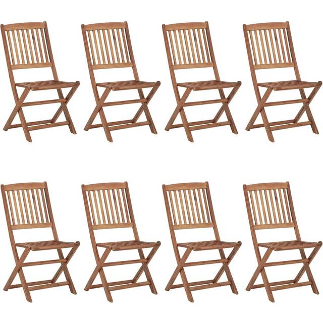 Westerley Folding Outdoor Chairs 8 pcs Solid Acacia Wood - Brown (91cm H X 57cm W X 57cm D)