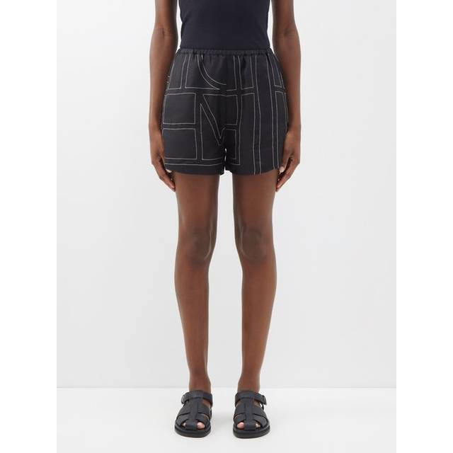 Toteme Logo silk shorts - brown (UK 4)