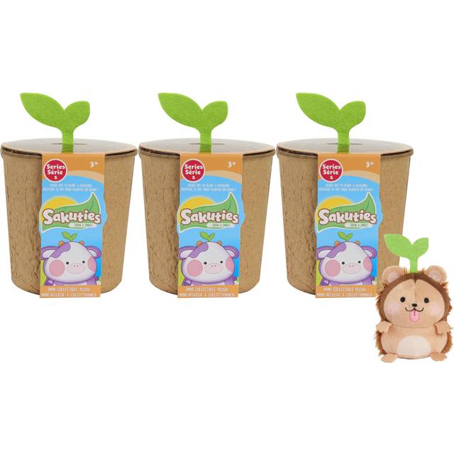 Sakuties Mini Collectible Stylized Plush Stuffed Animals  3-pack Blind Collectible  Kids Toys for Ages 3 Up by Just Play