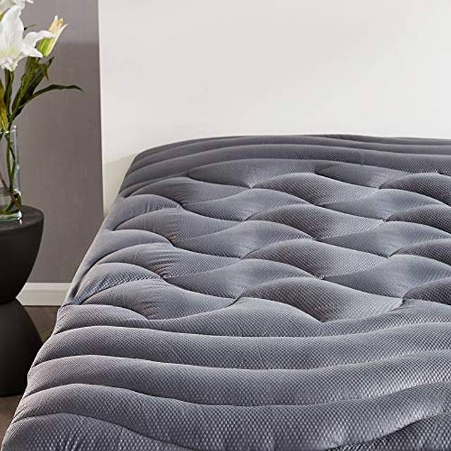 SLEEP ZONE Full Size Cooling Mattress Topper for Double Bed  Premium Zoned Cool Mattress Pad Cover  Padded Mattress Protector Breathable Washable  Dee