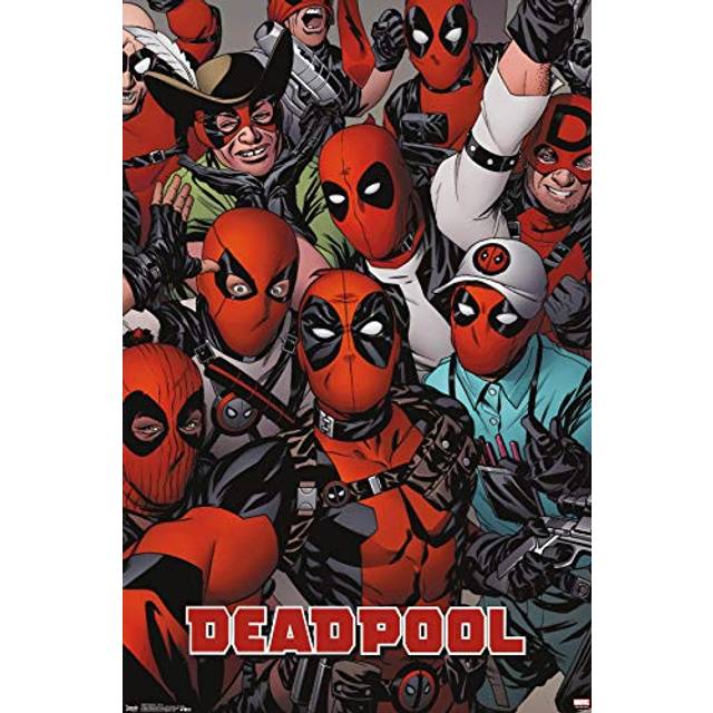 Trends International Marvel Comics Deadpool  Faces Wall Poster  34L x 22.4W  Unframed Version