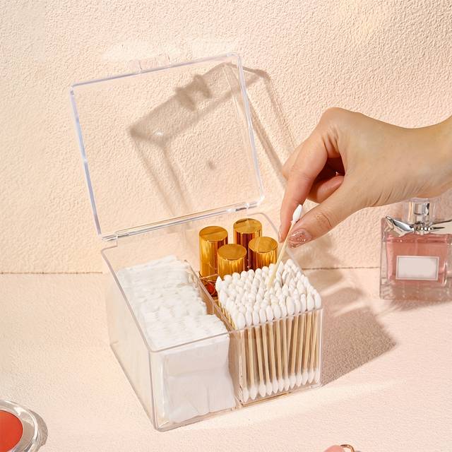 SHEIN Cosmetic Storage Box,Luxury Transparent Makeup Storage Box With Lid Makeup Cosmetic Organizer Container,Room,Home,Bedroom,Bathroom,House,Pink Room,Liv