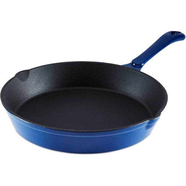 Tower Barbary & Oak Blue 26cm Cast Iron Round Fry Pan