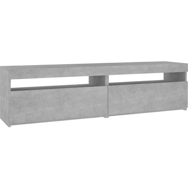 vidaXL TV Cabinets 2 pcs with LED Lights Concrete Grey 75x35x40 cm