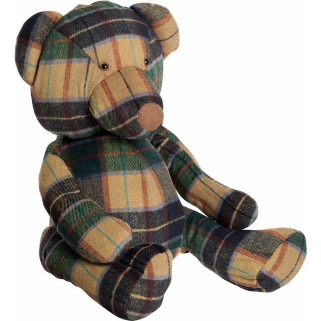 Anthracite Ridge Large Bear Floor Fixed Door Stop - Tartan (55cm H X 55cm W X 40cm D)